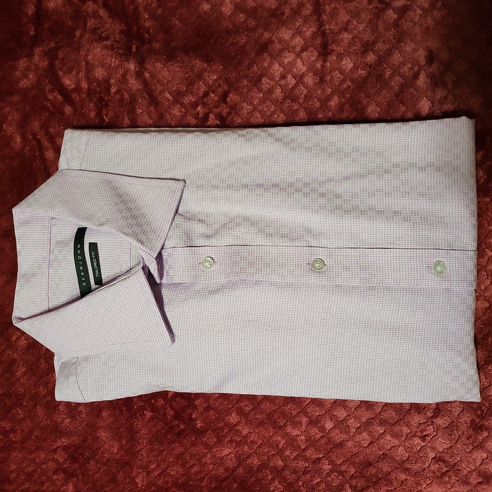 Pink Sean John French Cuff Dress Shirt 17 neck 32/33